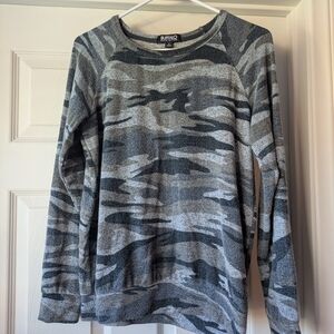 Buffalo David Bitton Grey Camouflage Crewneck Sweatshirt